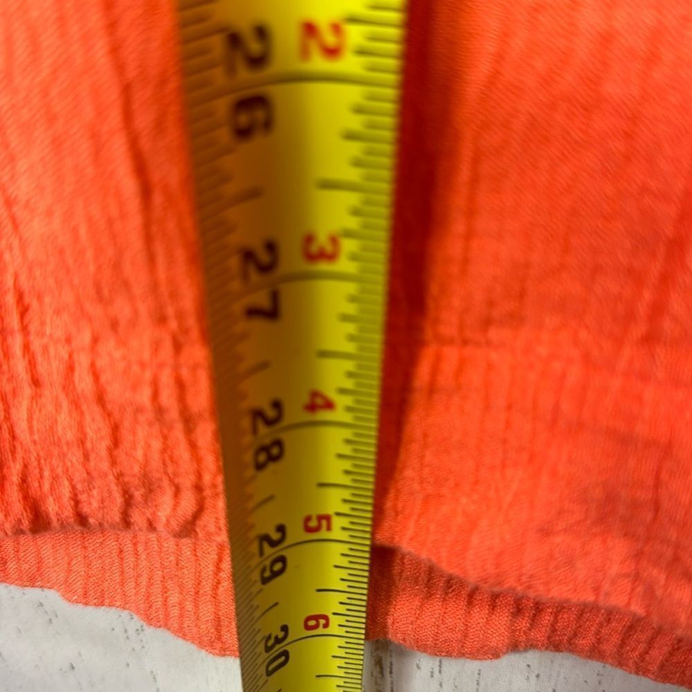 Soft Surroundings Orange Gauze Tunic Top PXL  Size Roll Tab Sleeve Boho Coastal - Picture 16 of 16